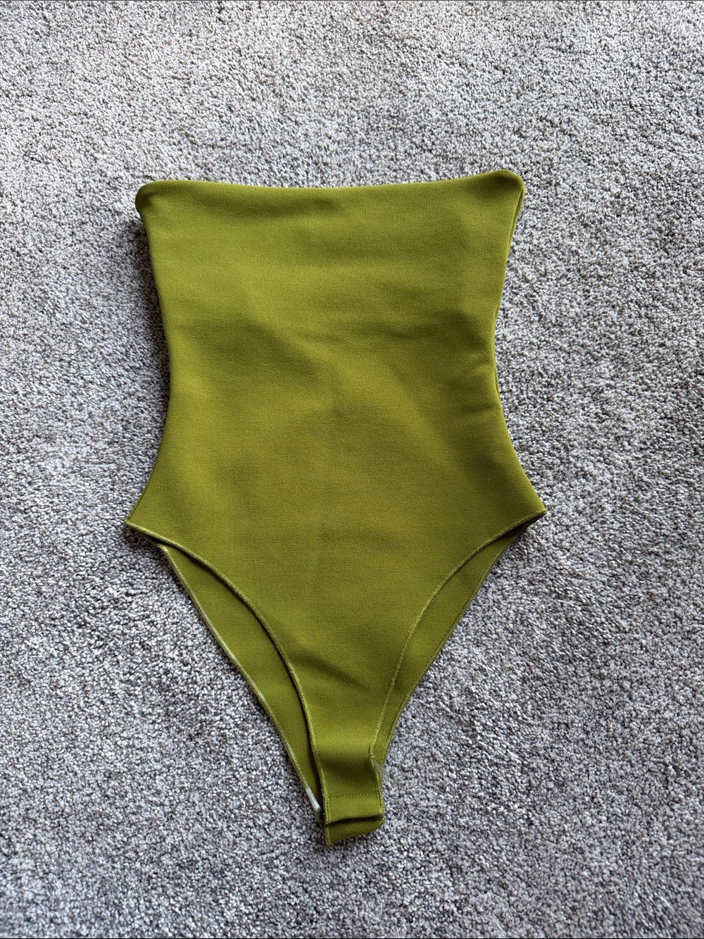 Olive Green Strapless One-Piece Bodysuit